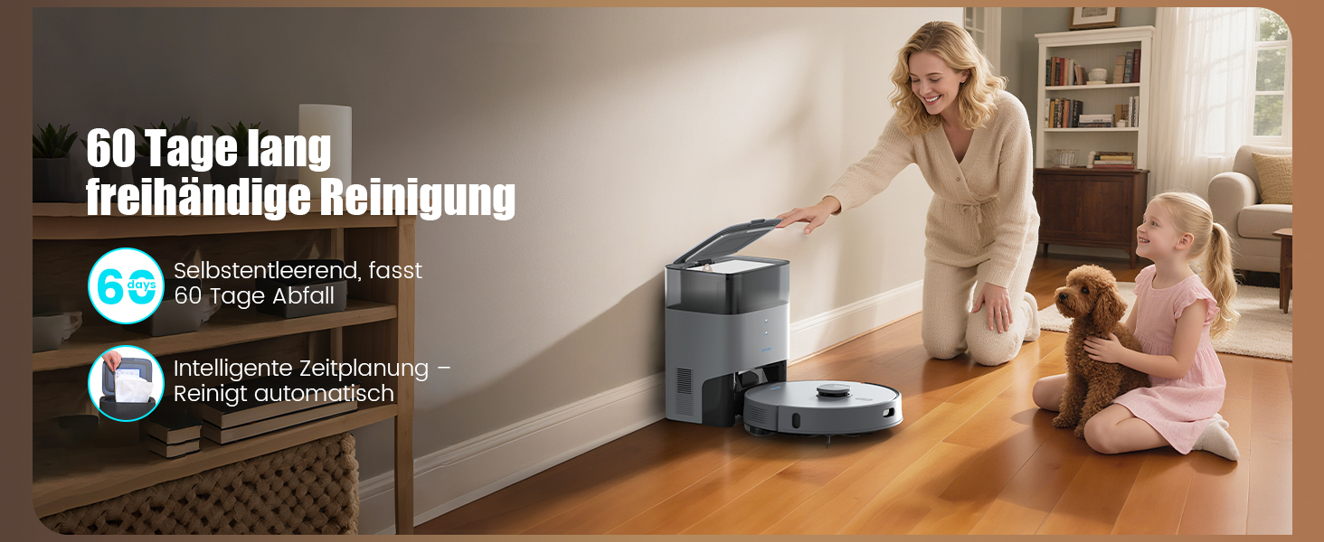 Робот-пилосос AIRROBO T25+ з вологою, LiDAR, 5500Pa, 240хв, керування через додаток, для тварин, чорний