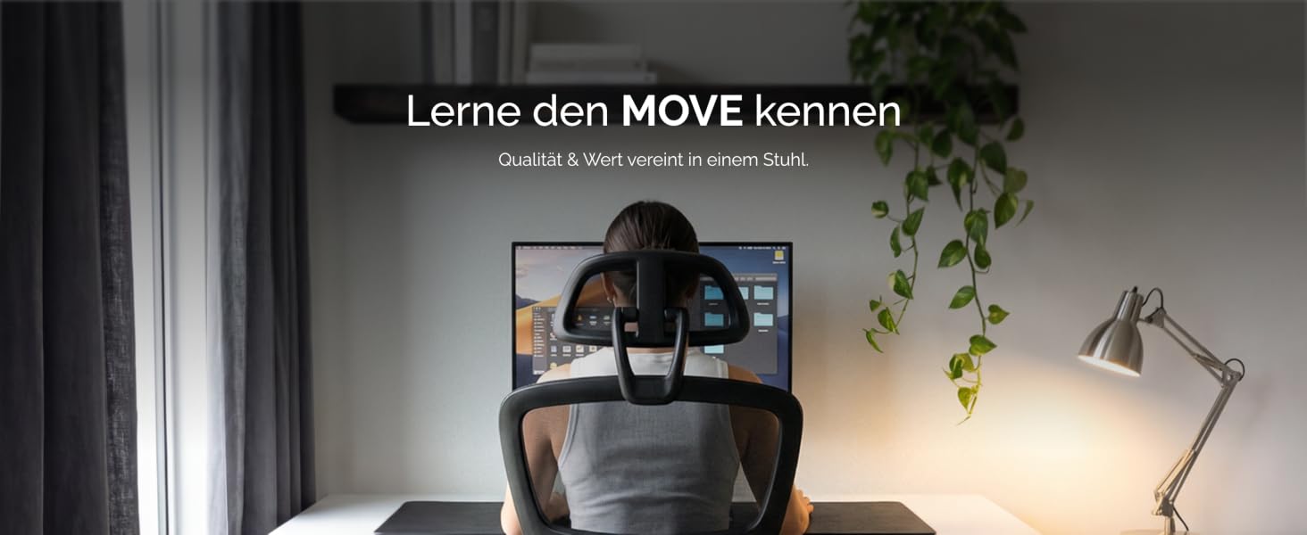 Ергономічне офісне крісло Move чорне, витримує до 150 кг, з гарантією 5 років