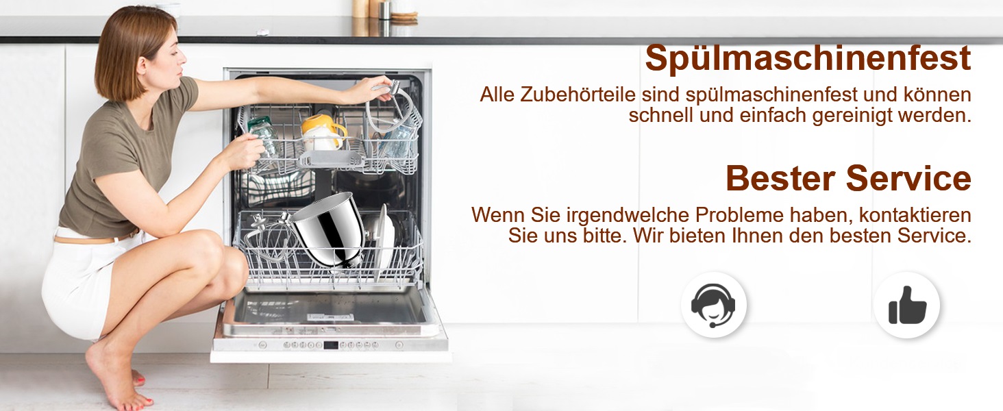 Кухонна машина-міксер Facelle 1500W з 5.5L та 4.5L чашами, 10+ програм, тиха робота, срібна