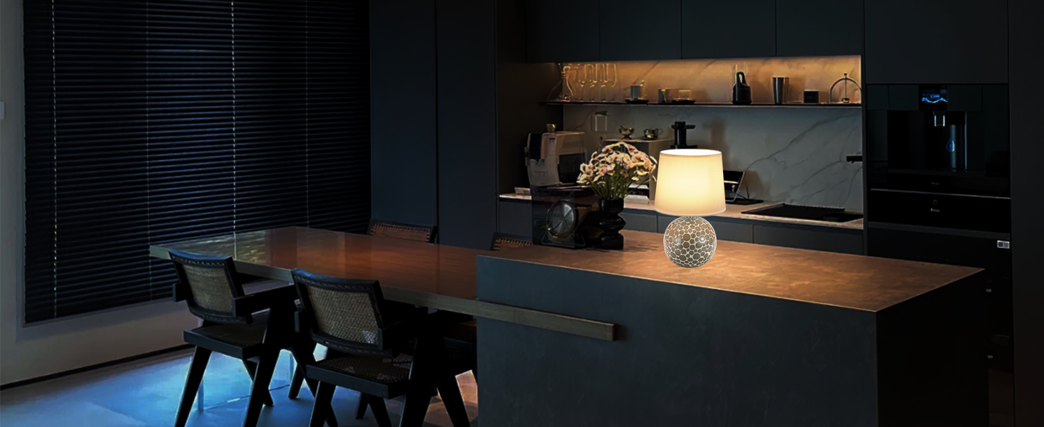 EGOBASIC Лампа настільна керамічна акумуляторна з пультом, 12 кольорів RGB, диммування, таймер, для вітальні, спальні, їдальні