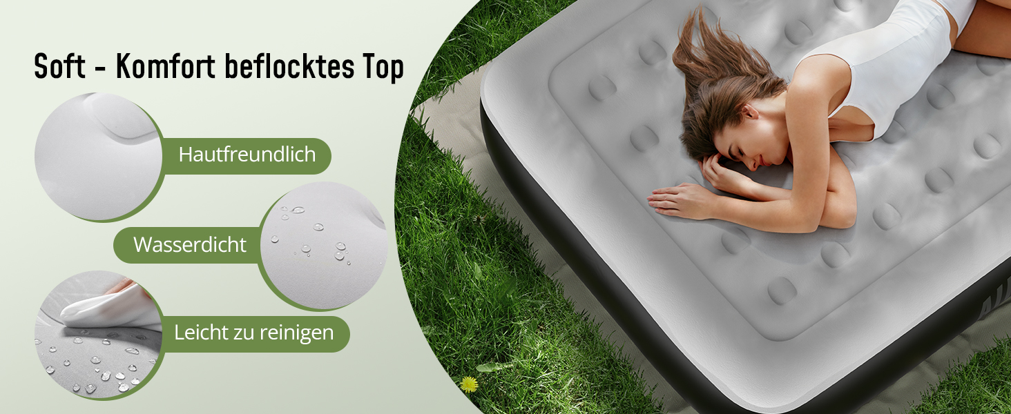 Надувне ліжко Airefina для 1 особи з вбудованим насосом, 99x190x46 см. Гостьове ліжко, компактне, з сумкою для перенесення, до 295 кг.