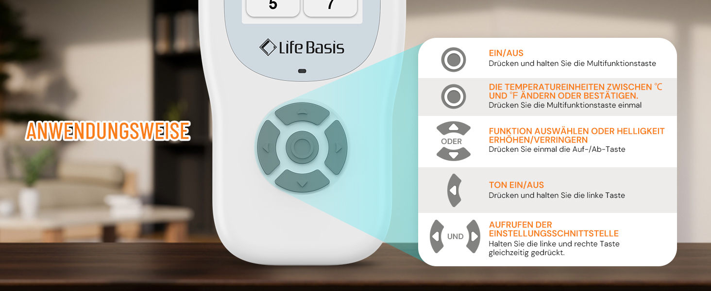 Детектор якості повітря LifeBasis 10 в 1: Формальдегід, AQI, PM2.5, PM10, HCHO, TVOC, CO2, Температура, Вологість. USB-зарядка для дому та офісу