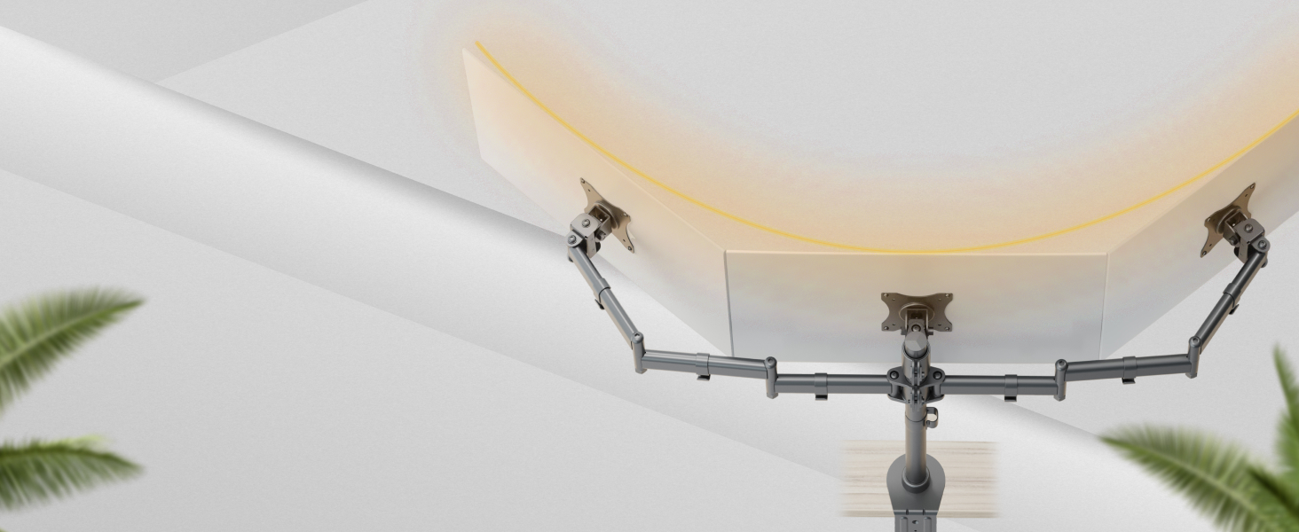 Підставка для монітора RICOO 2 монітори, Dual Monitor Arm, TS7811, чорний