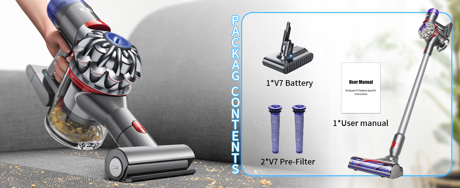 Акумулятор Li-ion V10 8000mAh/8.0Ah для пилососа Dyson V10 (SV12 Animal, Absolute, Motörhead, Fluffy) - сірий