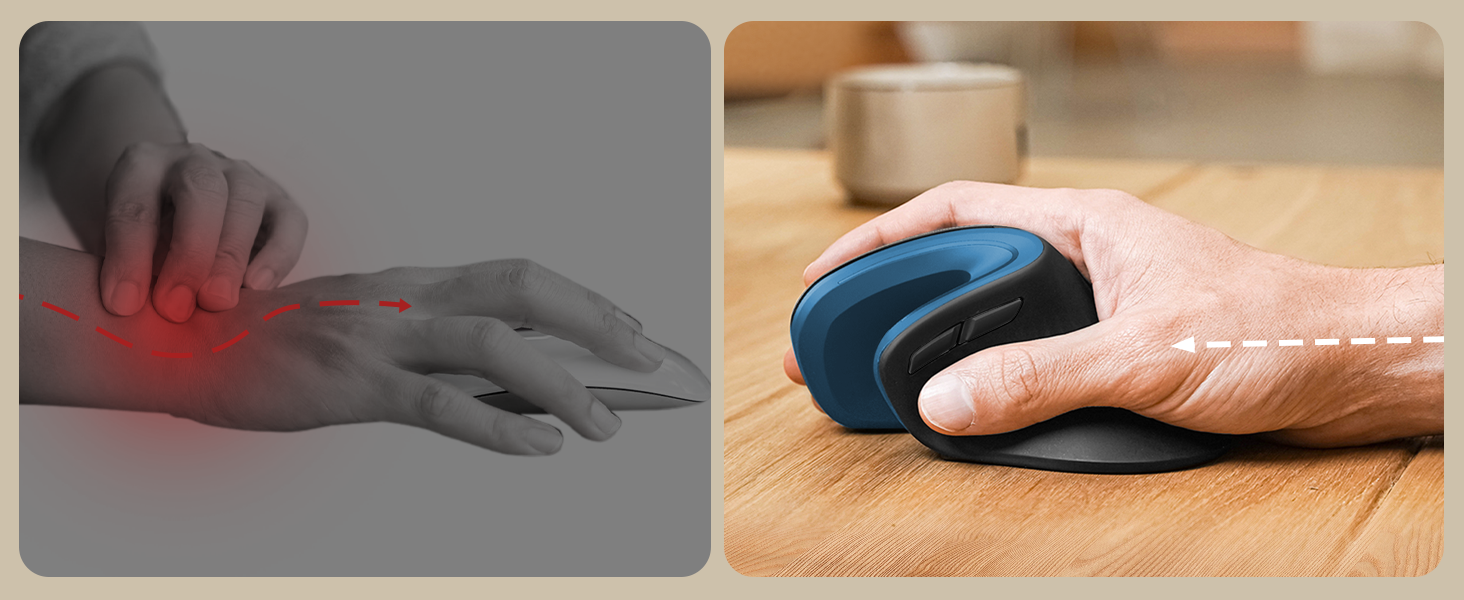 ProtoArc EM11 NL Вертикальна миша, бездротова, заряджається, Bluetooth+USB, для комп'ютера, iPad, Mac, Windows - Чорний/Зелений (Blue)