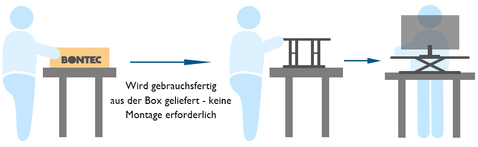 Стіл-трансформер BONTEC: регульована висота, платформа 67x47 см, до 8 кг