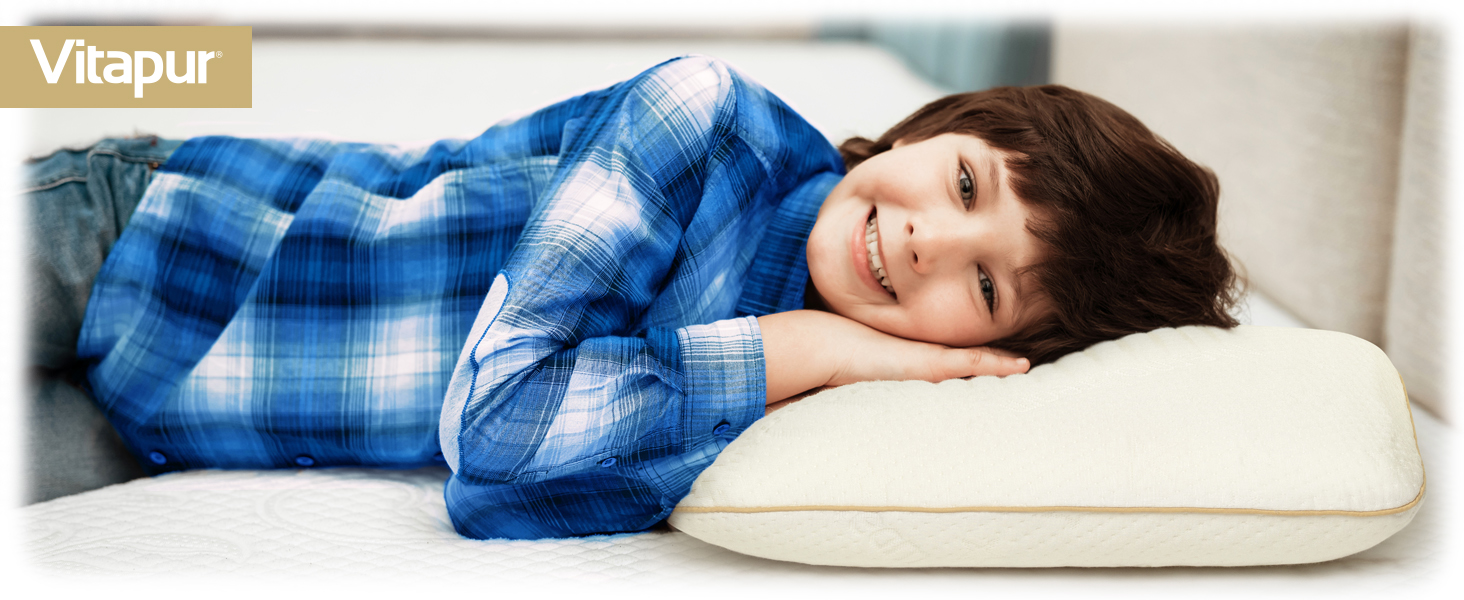 Подушка MemoDream Junior від VITAPUR для дітей, 30x50x9 см, Memory Foam, гіпоалергенна, м'яка, пральна, Ökotex-100, від 3 років