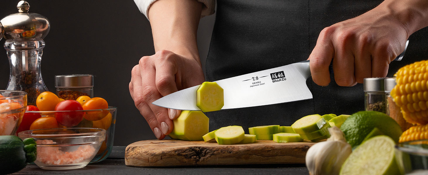 Ніж кухарський SHAN ZU 20 см з високоякісної нержавіючої сталі з ергономічною ручкою K133