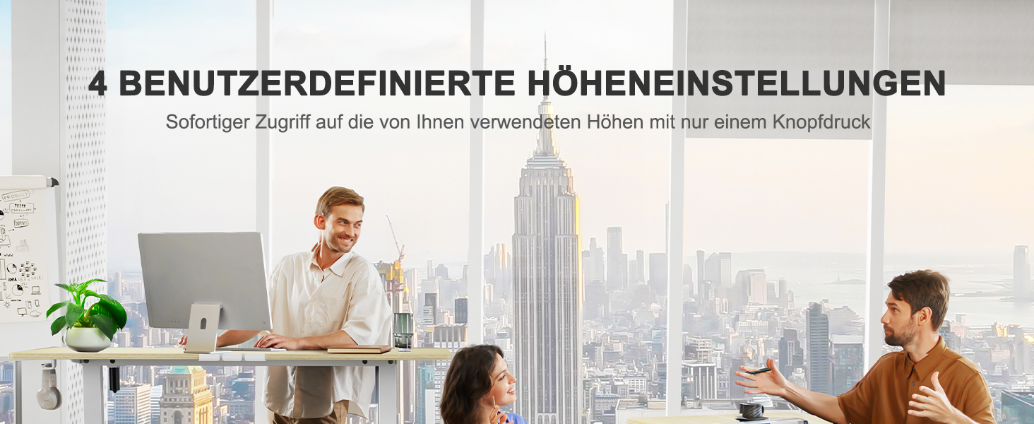 Електричний регульований стіл ErGear 120 x 60 см з пам'яттю, для дому та офісу, світле дерево