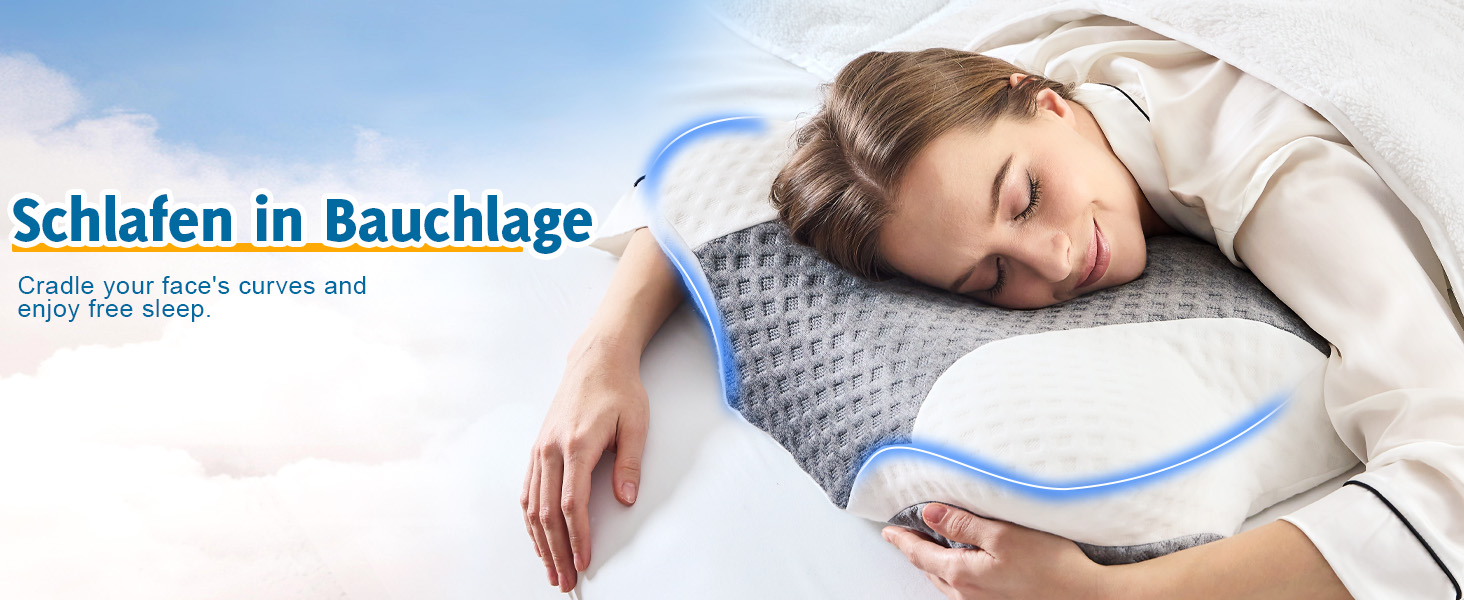 Ортопедична подушка для шиї з Memory Foam - ергономічна подушка для голови проти болю в шиї, регульована за висотою для тих, хто спить на боці, з дихаючим чохлом для здорового сну, білий, 60 x 35 см