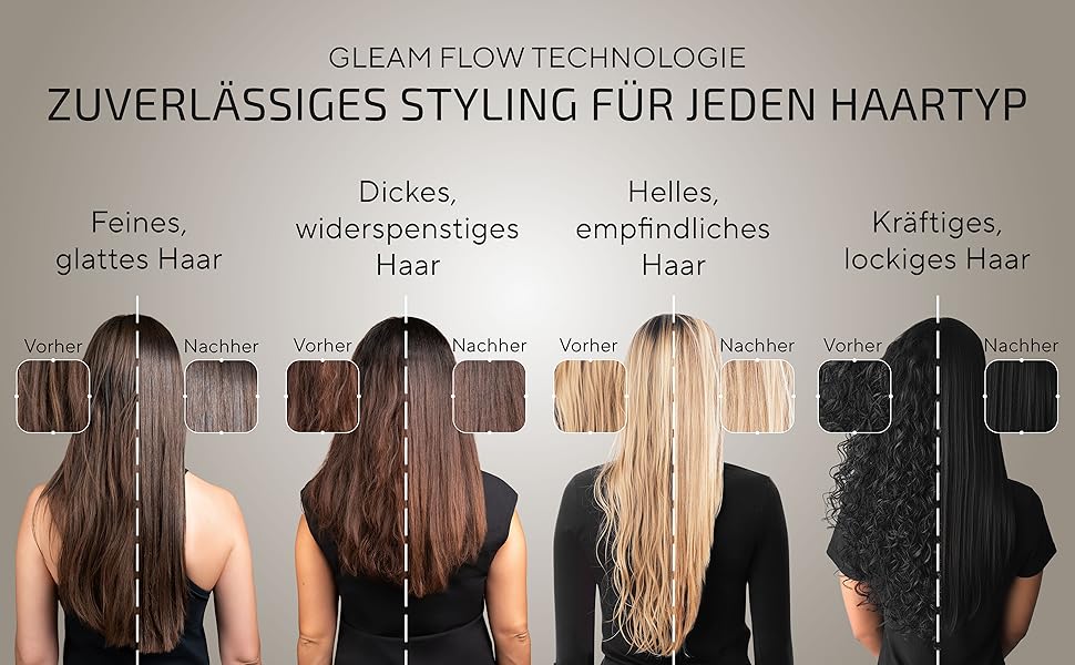 Праска для волосся Glätteisen – Тест-переможець 2025, 100 днів на тест, LCD-дисплей, швидке нагрівання (20 сек) для блискучого та гладкого волосся