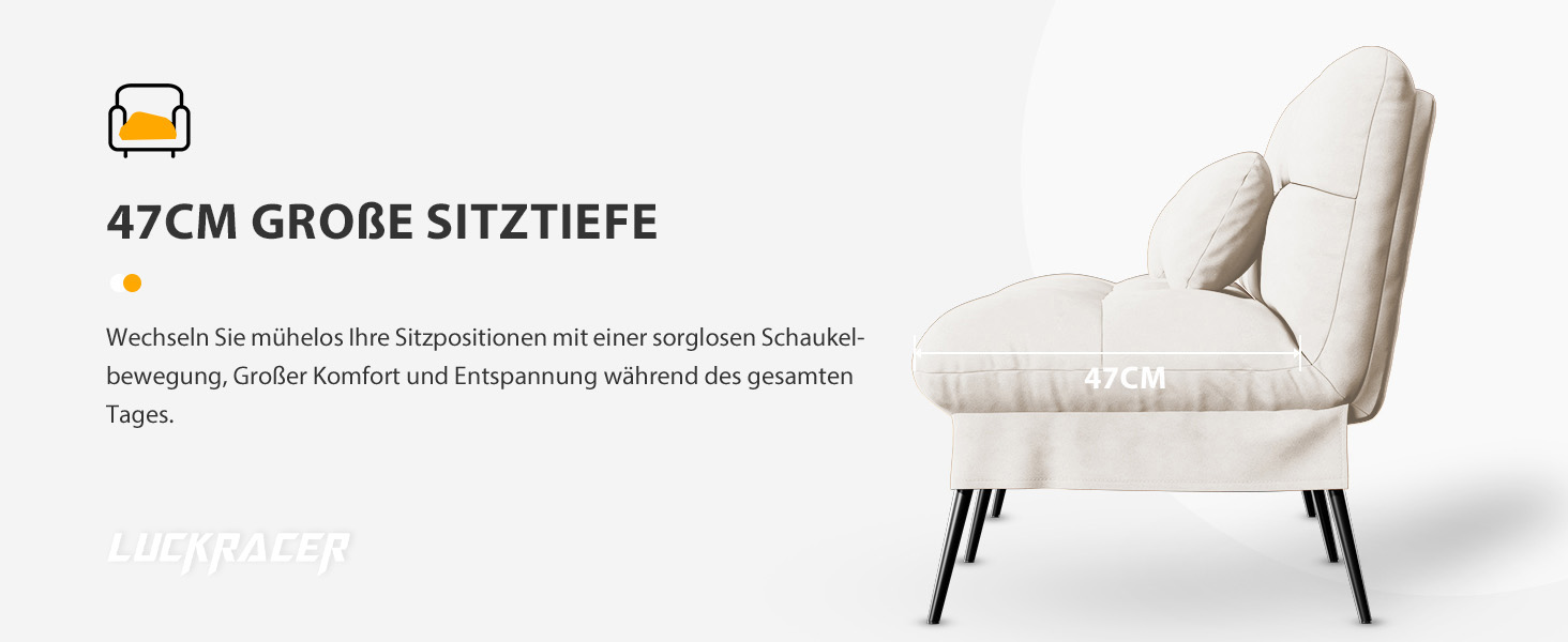 Диван-ліжко LUCKRACER 3-місний з регулюванням кута нахилу, Cordstoff, Бежевий