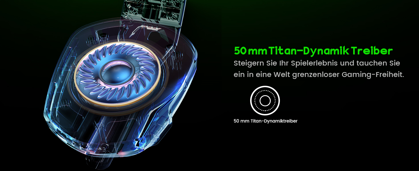 WG1 Bluetooth навушники для ігор: бездротові, з мікрофоном, для PS5, PS4, PC, Switch, Mac, LED-підсвітка, 50 годин роботи, Satinweiß