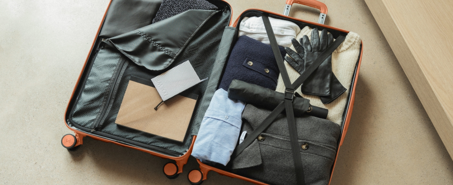 Набір валіз NUMADA Upfly T10 3 шт. (55x40x20, 66x44x26, косметичка). ABS, помаранчевий