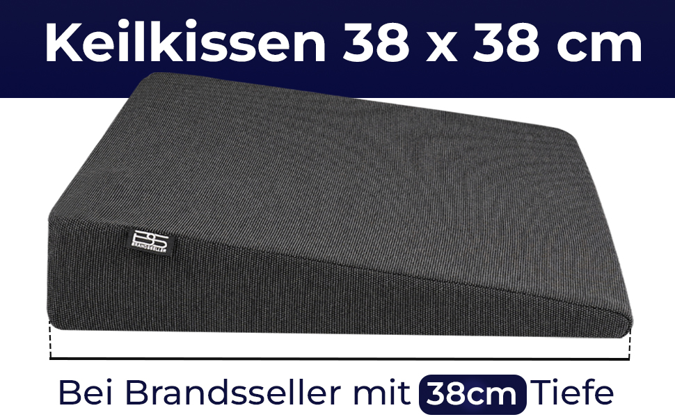 Подушка для сидіння Sitzkeilkissen (38x38x8 см) на стілець, автокрісло, офісне крісло - чорна