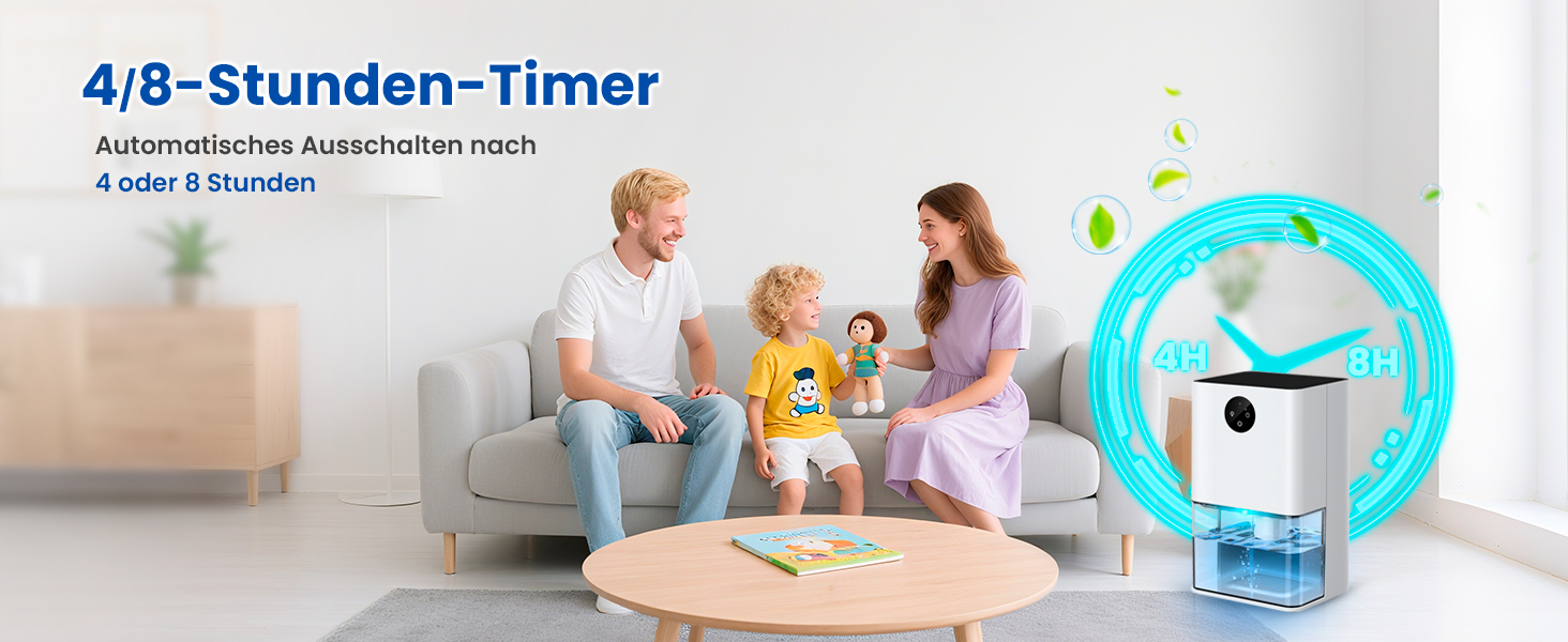 Електричний осушувач повітря для підвалу та квартири 1800 мл з таймером, нічним світлом та автоматичним відтаванням. Тиха робота, 7 кольорів.