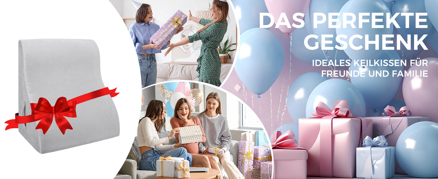 Клин подушка Babenest для спини: ортопедична, ергономічна, з піни високої щільності для ліжка та дивана (Сіра)