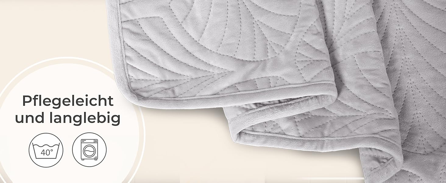 Преміум ковдра-плед Gräfenstayn 240x260 см – надзвичайно м'яка, безшовна стежка, дизайн з листям, для ліжка та дивану (кремовий)