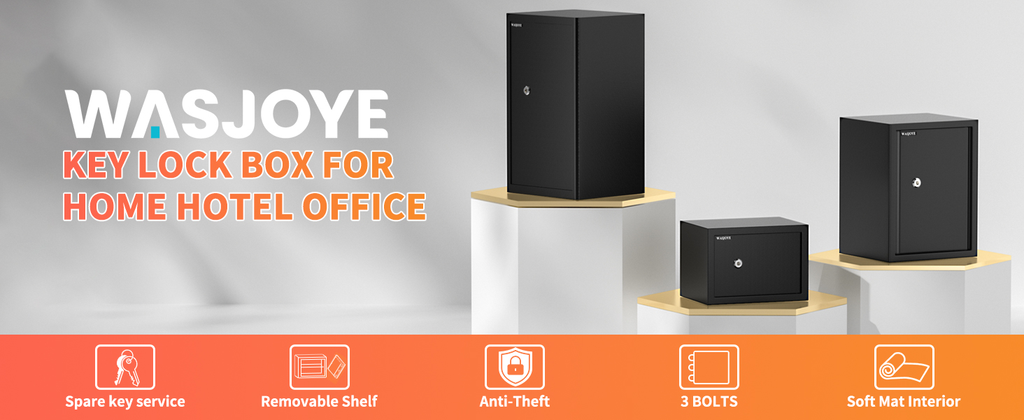 Safe Tresor WASJOYE: Сейф для дому та офісу з ключем, 49L, 45x35x31 см