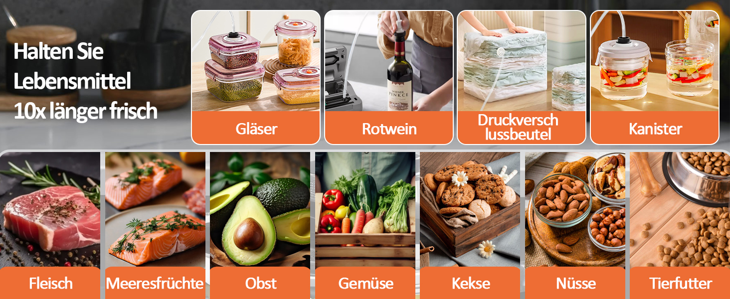 Вакууматор для продуктів з вбудованим різаком, 100 Вт, 90 кПа, цифровий таймер та відсіком для пакетів, сірий