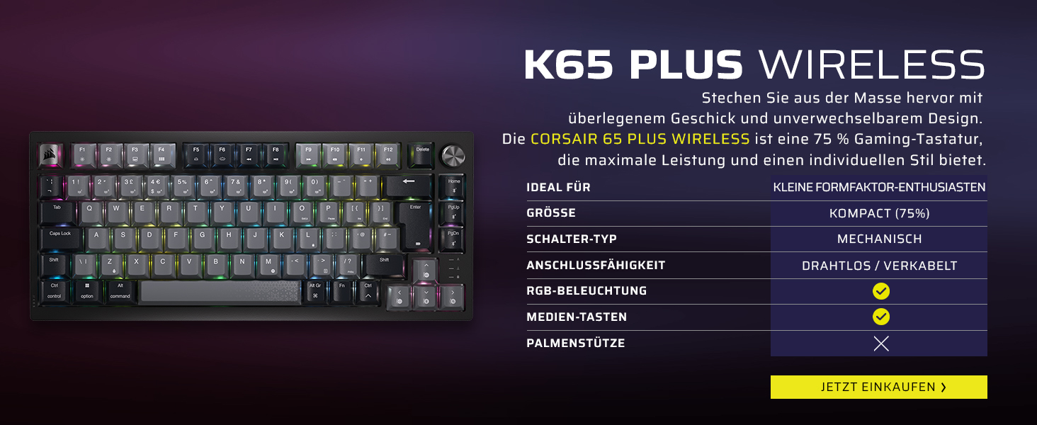 Ігрова механічна клавіатура Corsair K70 MAX RGB QWERTZ DE (Tenkeyless) - сіра
