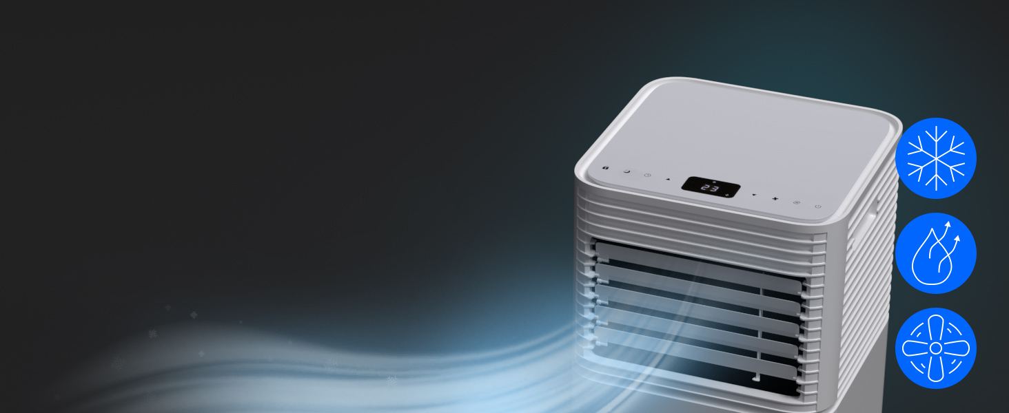 Мобільний кондиціонер Medion P901 з відведенням повітря 9000 BTU (3-в-1: охолодження, осушення, вентиляція), Wi-Fi, керування зі смартфона, режим сну, для приміщень до 32 м²