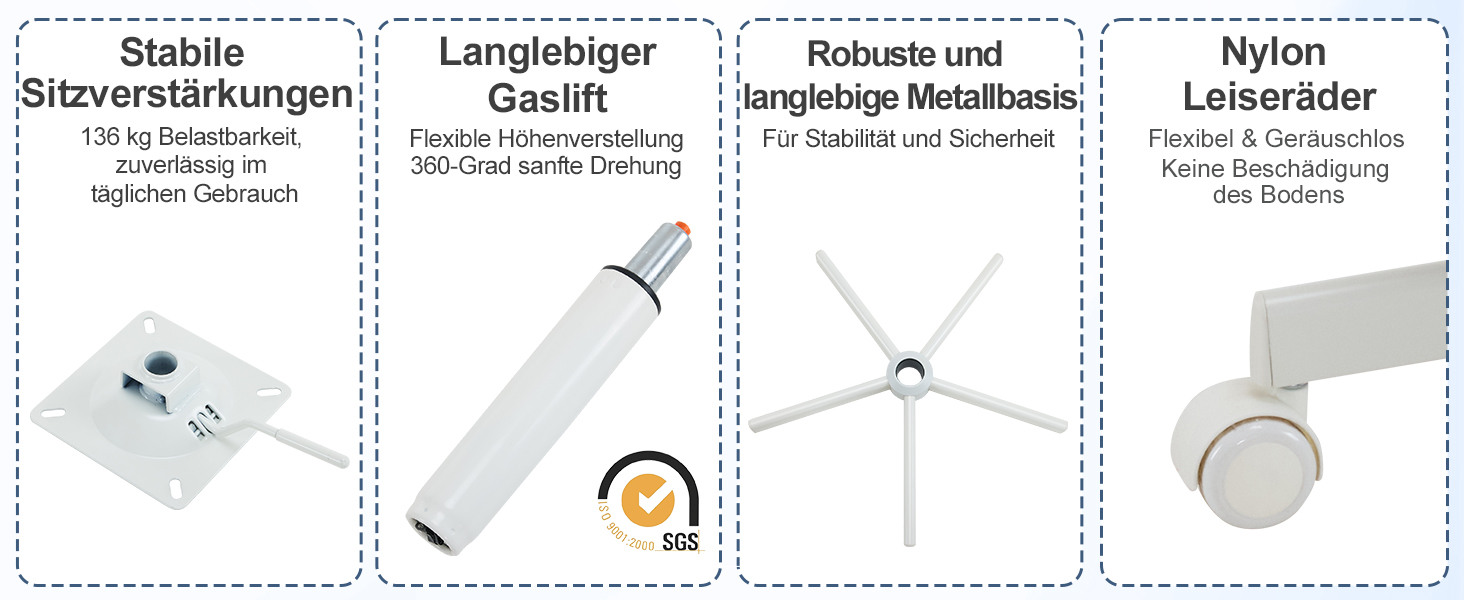 Крісло офісне Bonnlo з регулюванням висоти, для робочого кабінету, спальні, home office, обшите тедді, білий (блакитний)