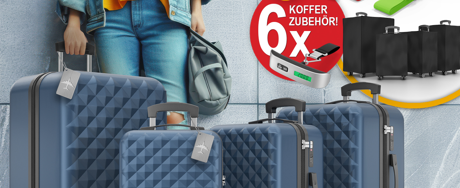 Набір валіз Onbest Premium 4-в-1 з жорстким корпусом, TSA-замком та USB-портом. В комплекті: ваги, ремені, адресники, тримач для напоїв, чохол для взуття та чотири чохли від пилу. Рожевий колір.