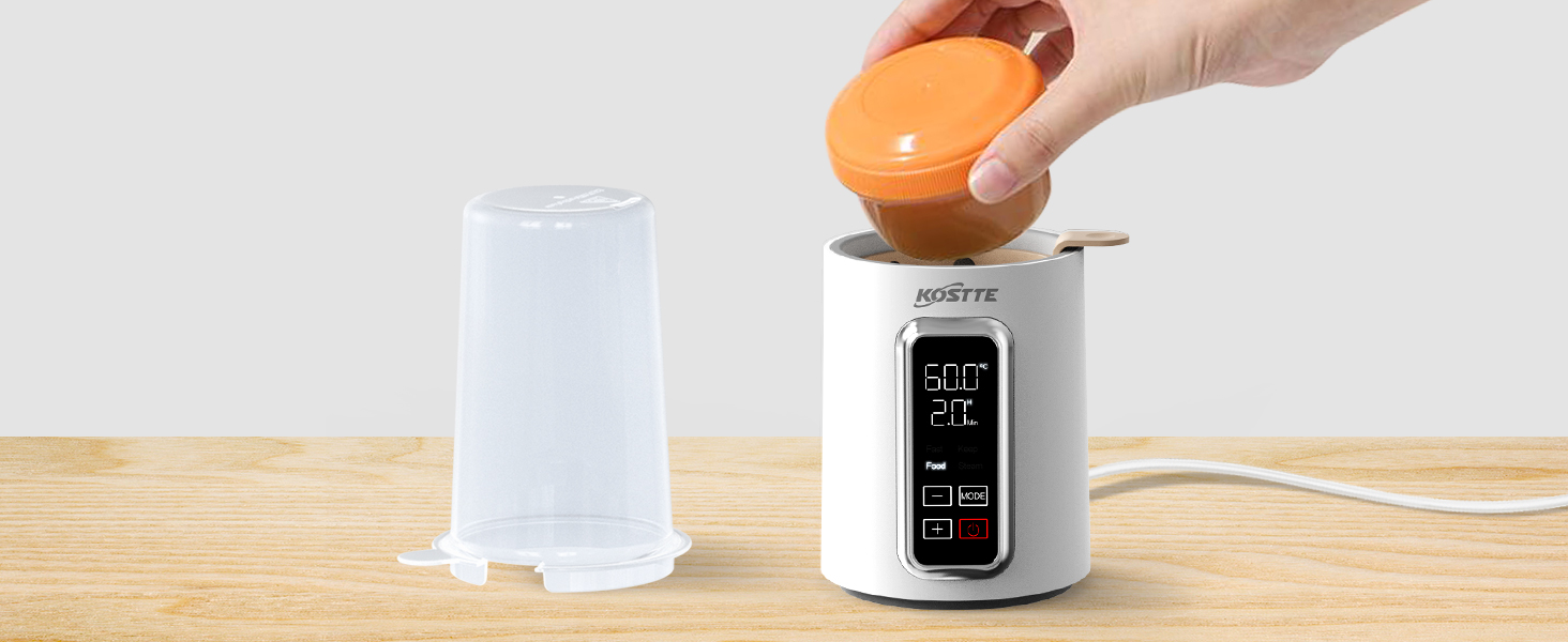 Підігрівач для пляшечок KOSTTE - універсальний, для грудного молока та суміші (білий + чорний)