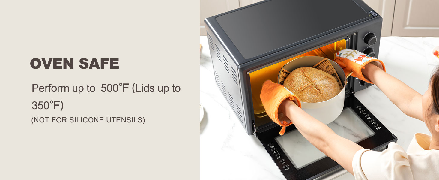 Набір посуду з керамічним покриттям: каструлі та сковорідки з кришками, здоровий, антипригарний (без PFAS, PFOA), для плити, духовки, мийки, бежевий/білий з золотом