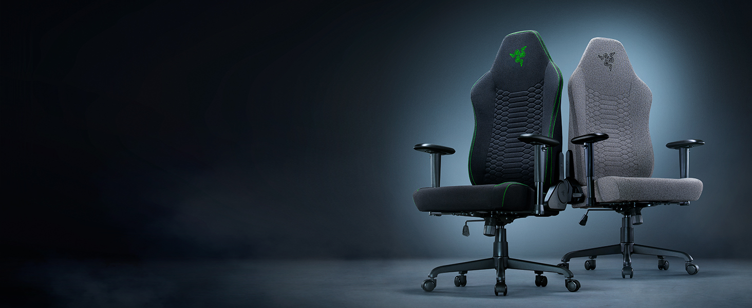 Ігровий крісло Razer Iskur V2 X - сірий, з підтримкою попереку, м'який матеріал, 2D підлокітники
