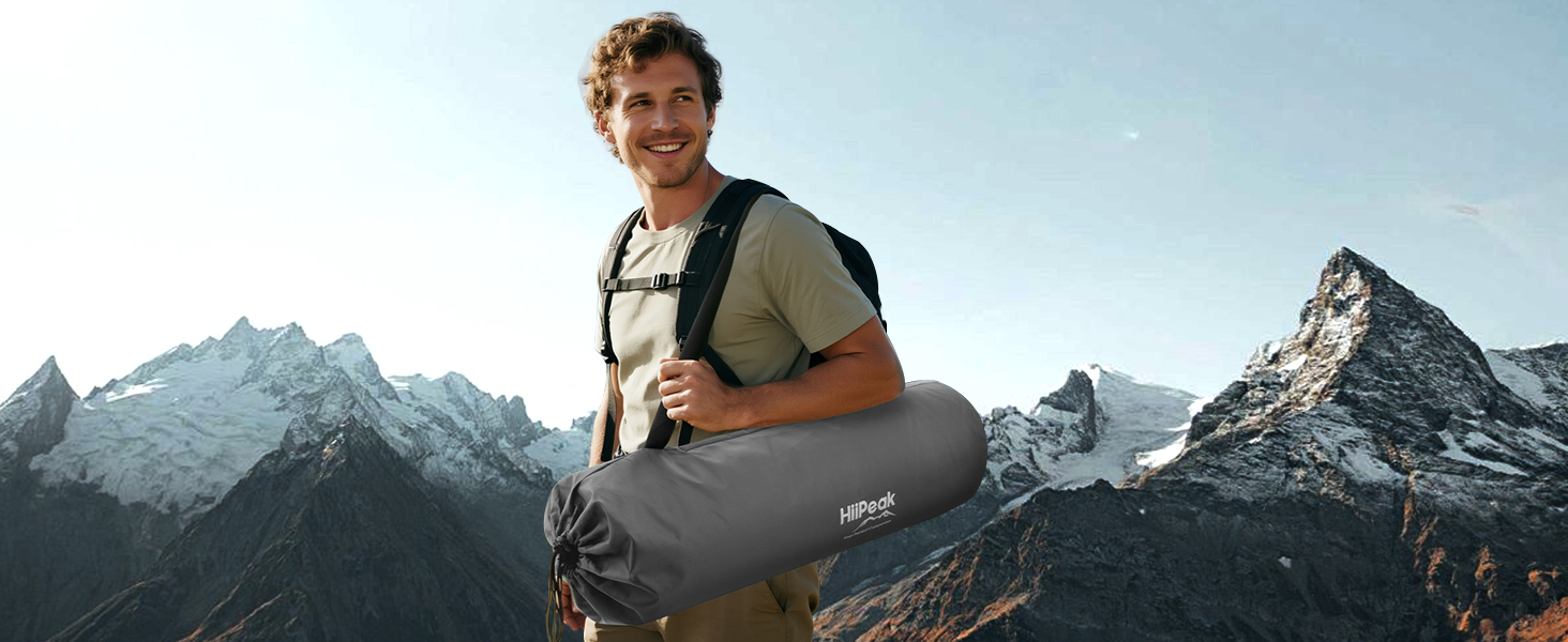 Термоматрац HiiPeak Isomatte R-Wert 9,5: зимовий ізоляційний кемпінговий килимок з подушкою для походів та кемпінгу, сірий