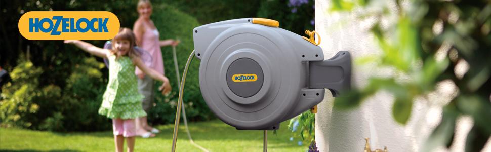 HOZELOCK Автоматичний шланг на котушці Auto Reel 40 м: автоматичне змотування, проста установка, шланг 40 м, з'єднувачі, розпилювач, 5 років гарантії [2595R0000]