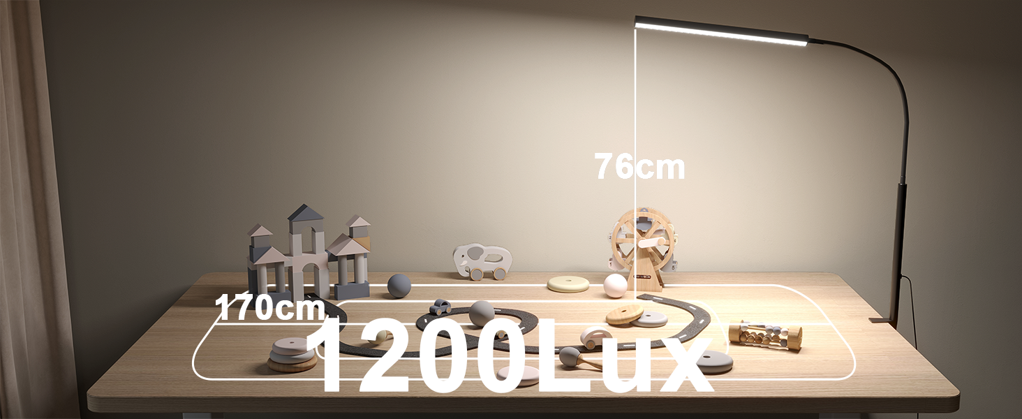 Стійлампа TROPICALTREE LED з регулюванням яскравості, 11 режимів, 5 кольорів, 2700K-6500K, 80 LED, CRI≥95, гнусий 360° шийка, USB з таймером, настільна лампа для роботи, захист для очей, чорний