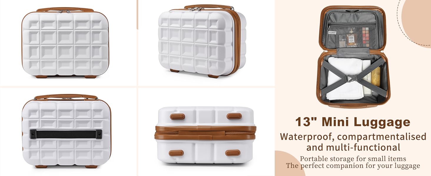 Набір валіз KONO 4 шт. з ABS-пластику з TSA замком (M, L, XL) - білий