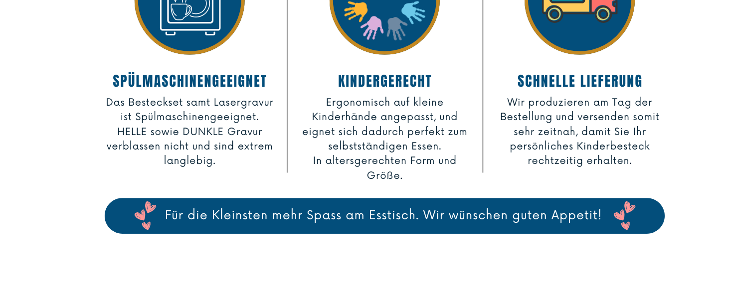 Набір дитячого посуду Kinderbesteck з гравіюванням 'Друзі лісу', 4 шт. з іменем, з нержавіючої сталі