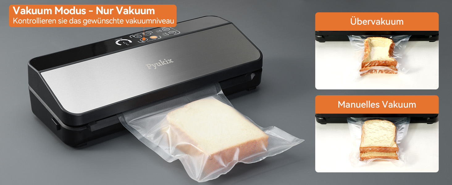 Вакууматор 8-в-1 для продуктів з потужністю 80 КПа, режимами «сухий/вологий», вбудованим різаком та відсіком для пакетів, цифровим таймером, нержавіюча сталь (комплект: шланг, 2 рулони, 11 пакетів)