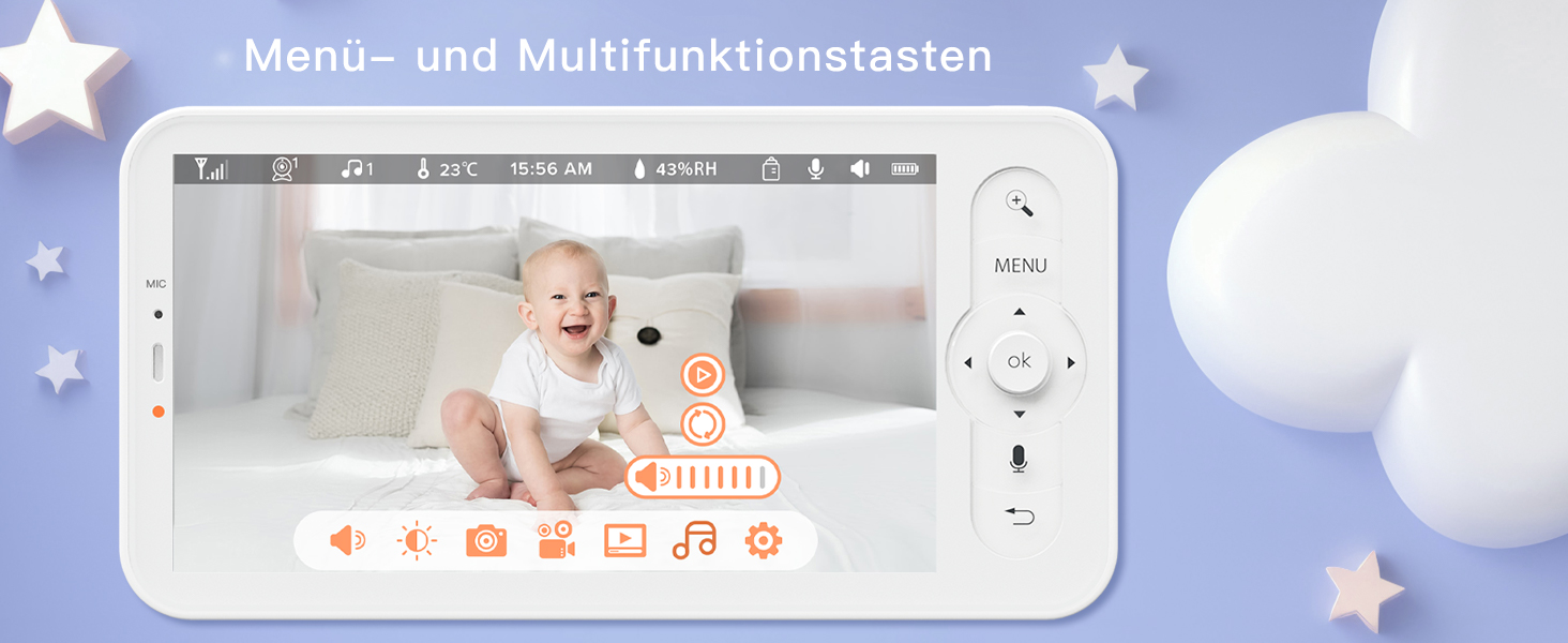 Радіоняня ARENTI з 2 камерами та додатком 2K/3MP, 5