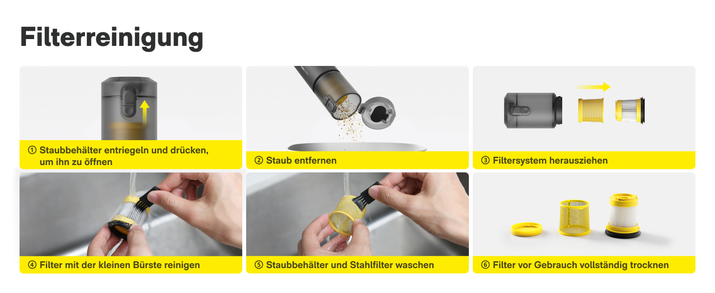 Акумуляторний ручний пилосос HOTO 20000Па 4-в-1 для авто, дому та клавіатури, бездротовий міні-пилосос з функцією обдуву