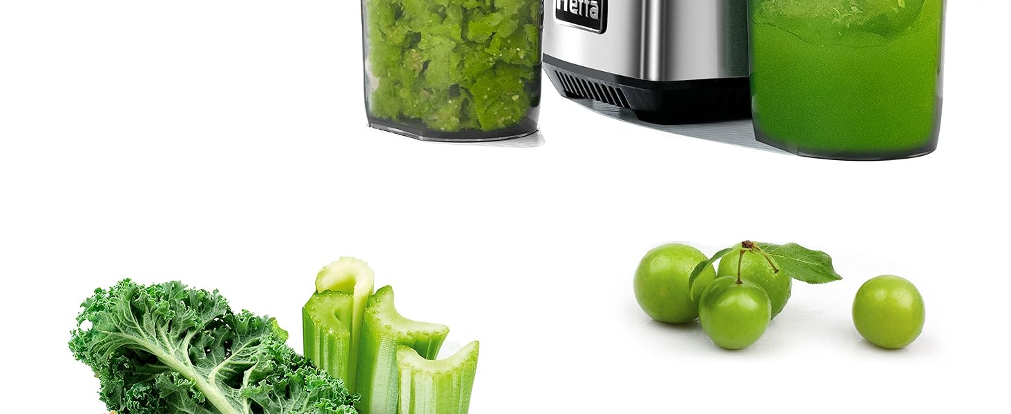 Фреш-прес Fretta Slow Juicer: повільний соковитискач з нержавіючої сталі, 135 мм, 1.8 л, з функцією реверсу, BPA Free, 250W сірий