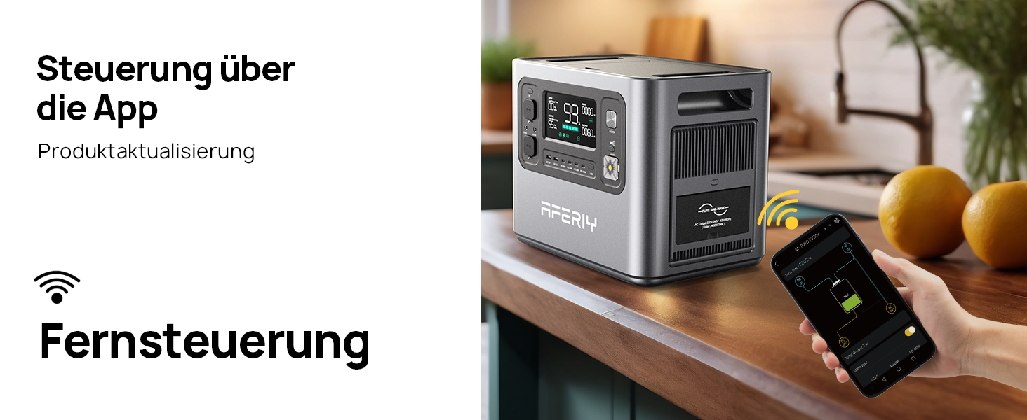 Портативна електростанція AFERIY 2400W з акумулятором LiFePO4 2048Wh, швидка зарядка 1.7 год, 13 портів, чиста синусоїда 230V, UPS, для кемпінгу та подорожей, 7 років гарантії P210