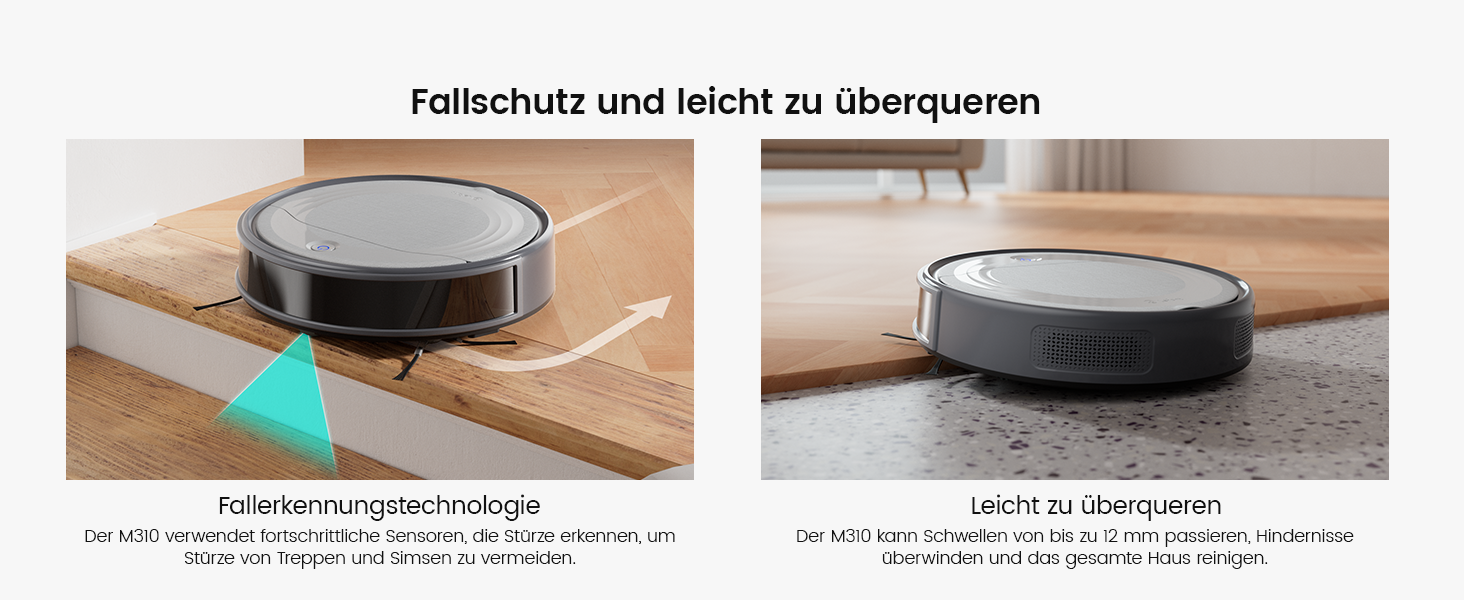 Робот-пилосос LEFANT M310G: 2200Pa, керування через додаток, тиха робота, сумісний з Alexa, для тварин та твердих поверхонь