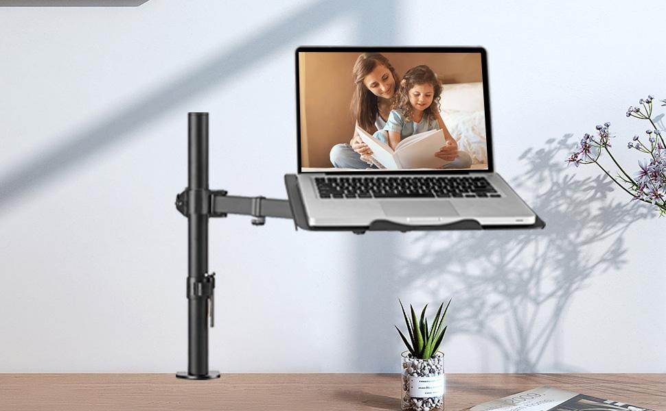 Кріплення для монітора Suptek з підставкою для ноутбука, регульоване, для моніторів 13'-27', стійка 40 см, MD6421TP004