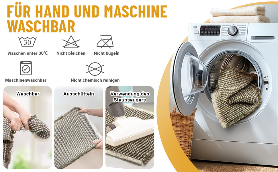 Набір килимків для ванної кімнати: антиковзаючі килимки, набір 2 шт., бохо-стиль, для ванної, спальні, вітальні, 51 x 120 см + 41 x 61 см, коричнево-білий (зелено-білий)