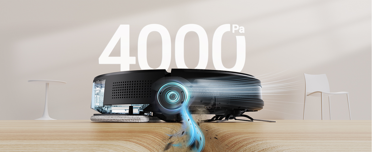 Робот-пилосос Vexilar W7 3-в-1 з вологою, 4000Pa, безщітковий мотор, 120 хв, для тварин, твердих підлог та килимів