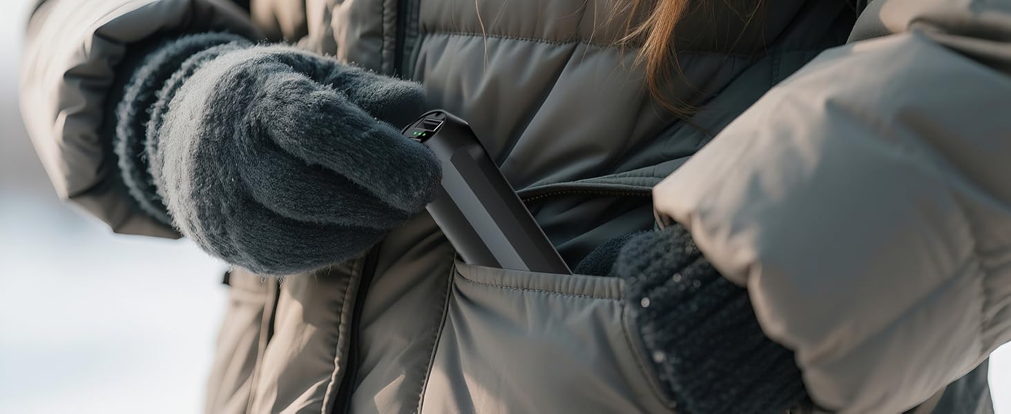 Електричний грілка для рук 10000mAh з Power Bank, багаторазовий, 3 режими нагріву, для активного відпочинку - чорний