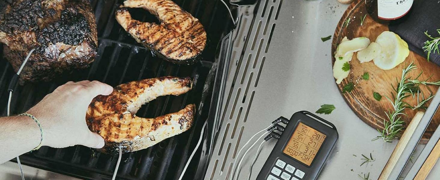 Термометр для гриля Burnhard: швидке вимірювання, USB-живлення, LED-дисплей