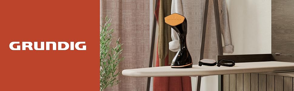 Праска Grundig SI 8050 з датчиком руху SteamSense, 3000 Вт, керамічна підошва, автоматичне відпарювання, Drip Stop, чорно-коричневий колір