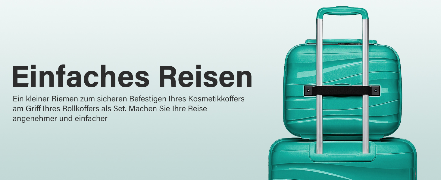 KONO Чемодан середнього розміру 65см з поліпропілену з TSA замком, 65x46x26.5см (Зелений)