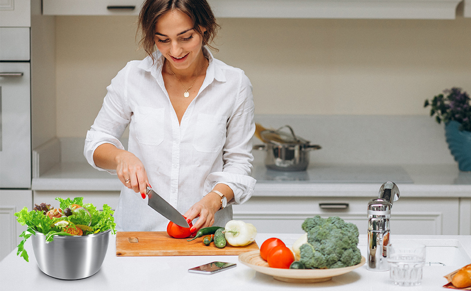 Швидка салатниця-швидкокрутка з нержавіючої сталі 4.5 л, біла